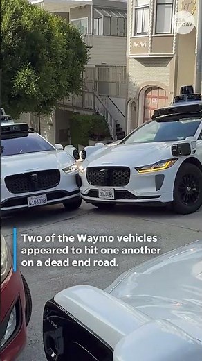 Three Waymo cars halt traffic on San Francisco street
