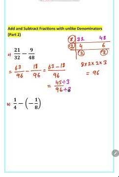How to Add and Subtract Fractions with different denominators | Part 2| Step by Step