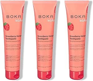 Boka Fluoride Free Toothpaste Nano Hydroxyapatite Toothpaste - Strawberry Mango Flavor, 4 oz 3Pk US Manufactured