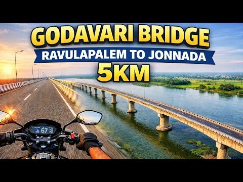 Godavari Bridge Ravulapalem to jonnada🌉 | 5KM Moto Ride + Drone Cinematic View 🔥 #godavari #motovlog