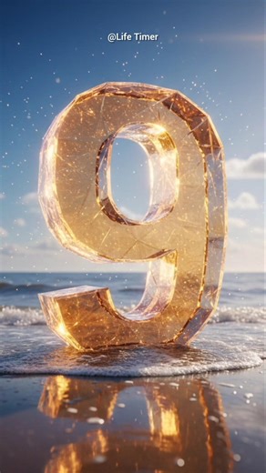 Beach Shine Numbers Countdown 9 to 0 🌊✨ | Relaxing Ocean Timer #10seconds #shorts