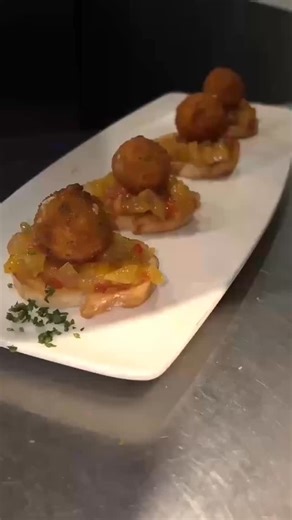 From our kitchen to your table. Perfectly balanced creamy fried goat cheese balls on top of spicy tropical chutney. Only at Mittz Kitchen . . . . #mittzkitchen #yka #eatlocal #dtkamloops | Mittz Kitchen | Facebook