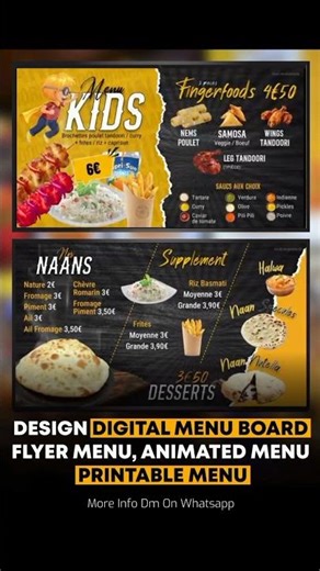 Fast Delivery Cheapest Prices, Design Digital menu board, menu card, Printable menu