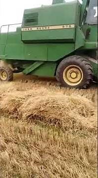 John Deere 955 combine harvesting Carlow Ireland .