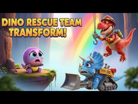 🦖 Dino Rescue Team Transform! 🚒 Baby Dino Lost