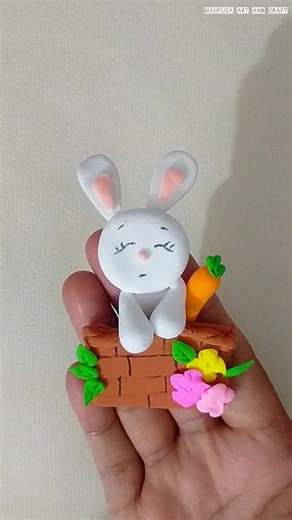 DIY clay cute rabbit 🐇🥕#diy #cute #art #craft #shorts