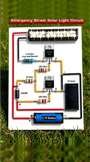 Emergency Solar Street Light Circuit with Automatic ON/OFF System