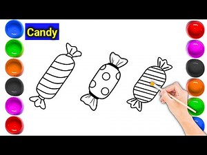 Drawing 032. Candy Drawing 🎨🍬🍬🎨 | How to Draw candy step by step | candy coloring for children | Art