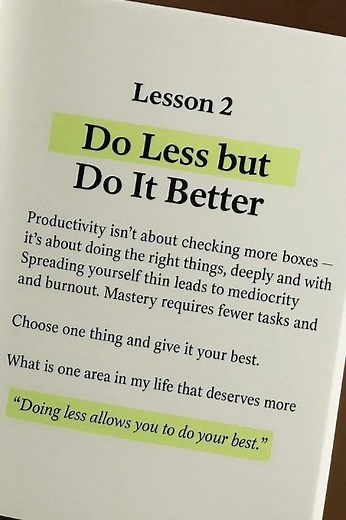 Do Less but Do It Better | Powerful Productivity Mindset