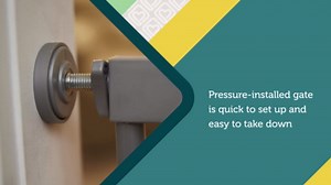 Safety 1st Walk Through Baby Gate with Door, Adjustable Pressure Mount Lift, Dog Gates, Fits 29"-38" Wide, 1-Pack, Silver