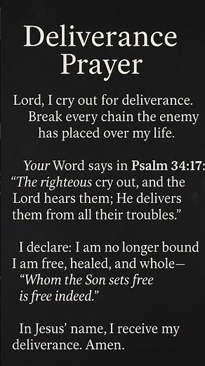 Powerful Deliverance Prayer 🙏 | Break Every Chain#faith#prayer #bible