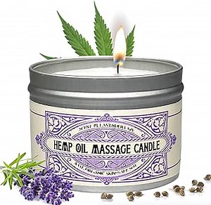 Massage Oil Candle for Pure Relaxation - Made from Organic Hemp Seeds Oil - Amazing Gift for Women & Men by Alter Native - Made in The USA - Lavender Scent - 4 oz