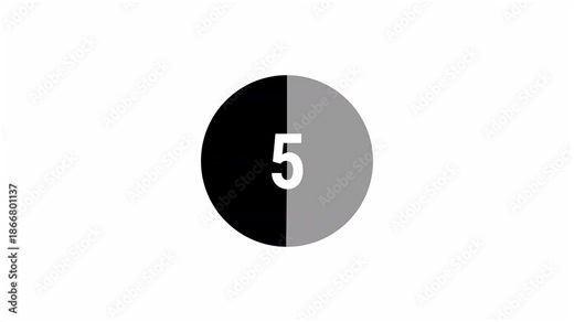 Ten seconds countdown timer animation on a transparent background, 10 to 0 seconds countdown timer animation with Alpha channel, 10 to 0 seconds countdown timer animation in 4K.