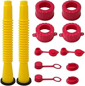 2 Pack Universal Replacement Gas Fuel Can Long Spout (Nozzle) Vent Kit, 10'' Angled Spout