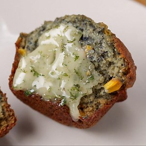 22K views · 13 reactions | An elevated take on a traditional side dish, these cornbread muffins are made with blue cornmeal and yellow corn kernels for an added touch of sweetness, texture, and color. If that’s not enough, we serve these muffins with delicious herbed honey butter. | BuzzFeed Food | Facebook