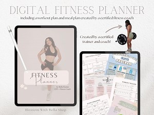 Digital Fitness Planner, Health Wellness Tracker, Gym And Exercise Planner Program, Workout Exercise Planner, Weight Loss Tracker, Nutrition