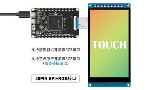 慧勤智远5.5寸RGB接口电容触摸屏模块720×1280高清IPS全贴合电容触摸@STM32H743IIT6开发板