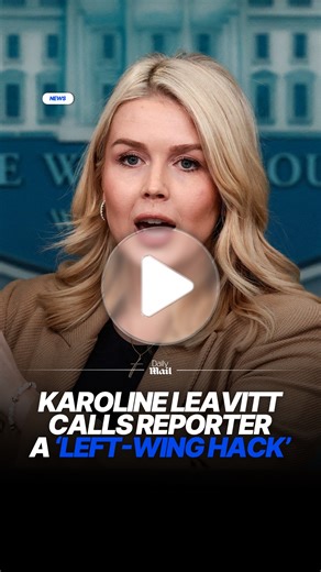 During a press briefing, White House Press Secretary Karoline Leavittcalled a reporter a 'left-wing hack' after he classified Renee Nicole Good's killing as 'unjustifiable.' #news #politics #ice #reneenicolegood | Daily Mail Australia