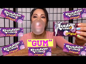 BUBBLE YUM BLOWING BIG BUBBLES ASMR GUM POPPING CHEWING SNAPPING, CRACKING BUBBLE GUM HOW TO POP GUM