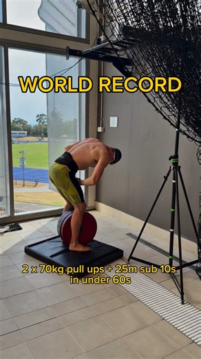 CAMERON MCEVOY OAM on Instagram: "New sub 60s speed run just dropped 2 pull ups at 70kg (157kg total with bodyweight) + a 25m sub 10s Thanks @theswimsuitguy for the capture 🎥"