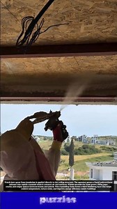 Wow, Spray Foam Insulation Installation – Satisfying Ceiling Insulation Process!