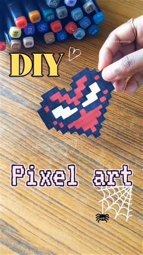 Easy spiderman pixel art🕷️🎨 try this at home💕#art #pixelart #trending #spiderman #fypシ