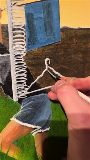 Satisfying Painting of a Coat Hanger Inspired by Stranger Things