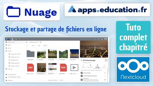 Tuto - NUAGE des Apps.education.fr (complet & chapitré) (stockage et partage en ligne, appli EN)