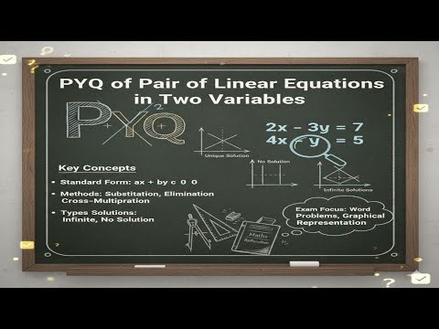PYQ of Pair of linear equations in two variables || Class-10th ||
