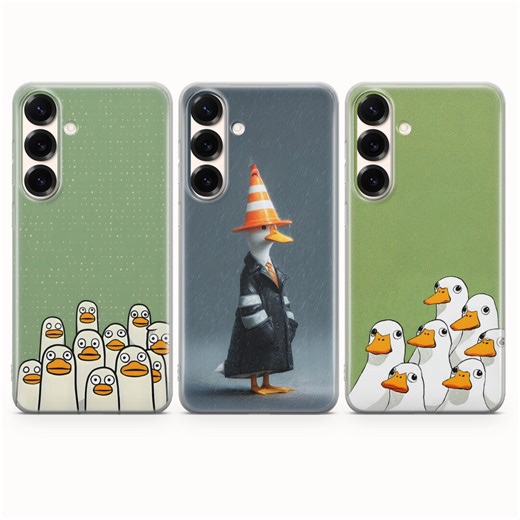 Goose Meme Phone Case – Playful Bird Illustration TPU Gel Cover - Etsy
