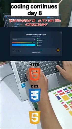 Day/8- I built a password stranth checker / 100 day's coding challenge
