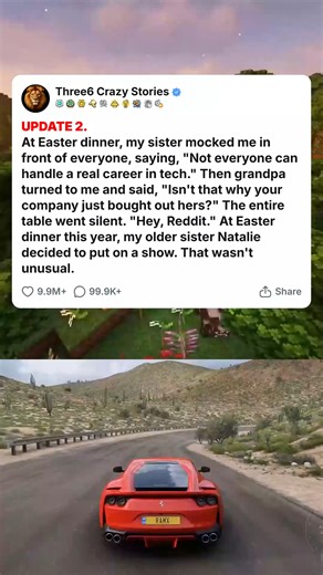 UPDATE 2. At Easter dinner, my sister mocked me in front of everyone, saying, -Not everyone can handle a real career in tech.- Then grandpa turned to... #foryou #fyp #reels #viral #redditstorytime #redditposts #storytime #redditstories #reddit #askreddit #paranormal #redditparanormal #nosleep | Me Thinking