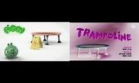 Mix of 2 videos from youtube : piggy tales trampoline 2parison