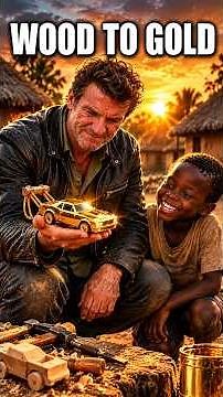 He Built a Wooden Slingshot Toy Car Then Turned It GOLD! 😱 #woodworking #diy #millionviews #viral