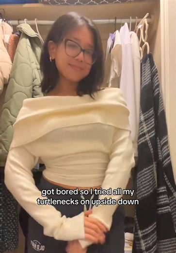 playing dress up in my own closet | turtleneck upside down