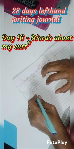 ✨ Day 16 | Words About My Current Self 🌿✍️ | 28 Days Left-Hand Writing Journal