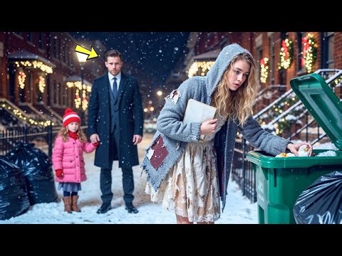 Millionaire Single Dad Found a Homeless Woman Digging Through Trash on Christmas Eve—What She Said…