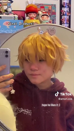 it was actually my first time fully styling a male wig, I’m pretty happy with the results! #chainsawman #denji