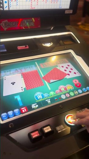 An electronic baccarat that lets you peel the cards!?! #casino #baccarat #gamble #slots