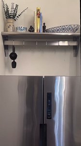 Hally Stainless Steel Shelf with 6 Hooks 12" x 36" Wall Mounted Pot Rack, NSF Commercial Floating Shelving for Storage Hanging Pots, Pans, cookware in Restaurant, Kitchen, Home and Hotel