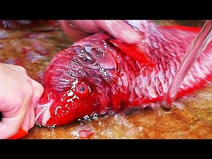 Japanese Street Food - RED BEAKFISH Sushi Fried Seafood Soup Okinawa Japan