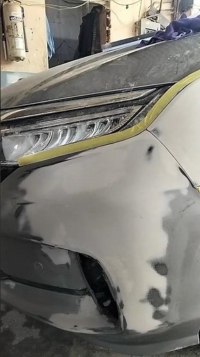 honda front bumper repair with NC putty work