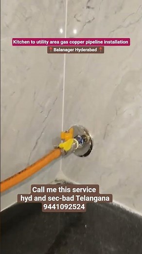 kitchen to balcony lpg safety gas copper pipeline installation services #lpgstove #copperchimney