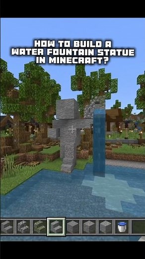How to build a water fountain statue in minecraft Easy tutorial