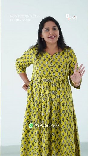 Yellow Floral Cotton Dress for Summer | QKnit