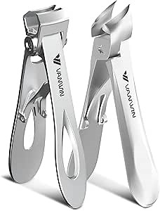 Nail Clippers for Men, Heavy Duty Large Toenail Clippers for Thick Nails for Seniors with Wide Opening, Ultra Sharp Slant Curved Blade Toe Nail Clipper for Thick Toenails and Ingrown Nails