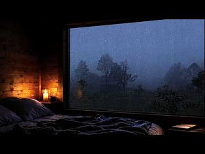 Deep Night Rain in a Cozy Cabin | Heavy Rain on Window for Sleep