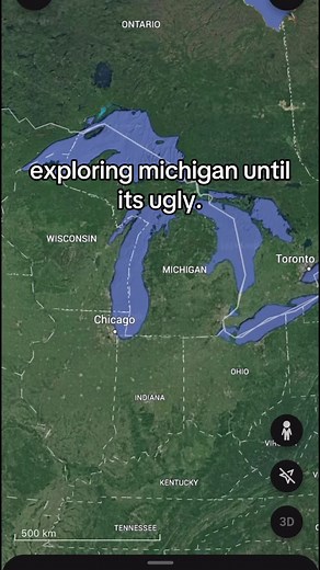 Exploring Michigan Until Its Ugly! #fyp #foryou #foryoupage #maps #geography #geoguessr #nature #travel #explore #world #googlemaps #michigan #detroit #grandrapids #usa #states #american #america