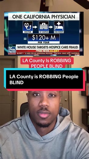 LA County had around 1,900 hospice agencies, more than 30 entire U.S. states. The entire state of Florida has over 22 million people and only a few hundred. This is exactly what the Trump administration is talking about when they say waste, fraud, and abuse.