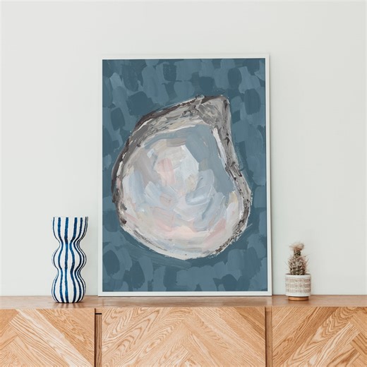 Coastal Shell Decor | "oyster Study, No. 1" – Art Print or Canvas - Etsy